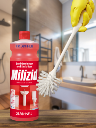 Limpador sanitário, banheiro e banheiro