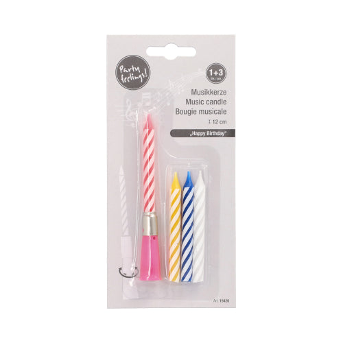 Die PAPSTAR Musikkerze "Happy Birthday" (12 cm, bunt, mit Ersatzkerzen) von PAPSTAR GmbH enthält eine Musikkerze und Ersatzkerzen - ideal für festliche Geburtstagsfeiern.