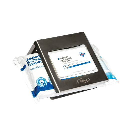 Suporte de flowpack MaiMed em aço inoxidável para montagem na parede | Pacote (1 peça)