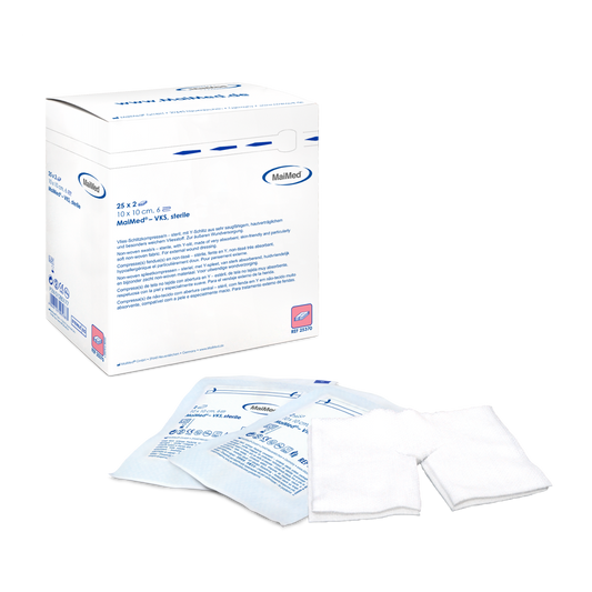 Compressas de lã estéreis MaiMed-VKS, 25x2 peças/caixa