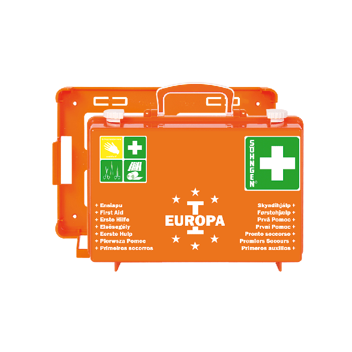 Maleta de primeiros socorros EUROPA I laranja, equipada