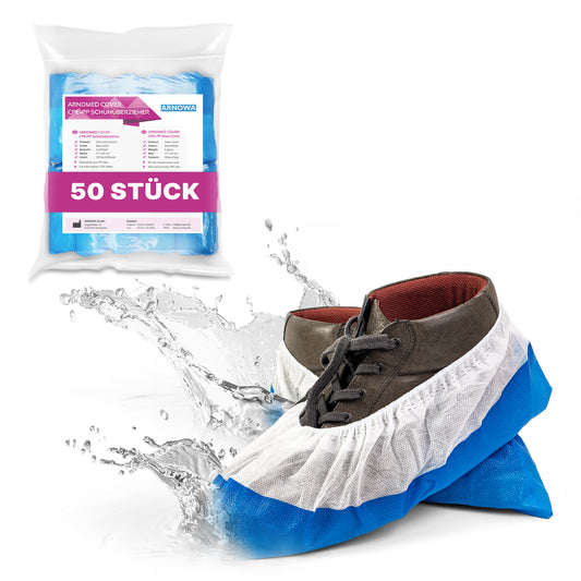 Capas para sapatos ARNOMED CPE/PP, impermeáveis, descartáveis | Saco (50 peças)