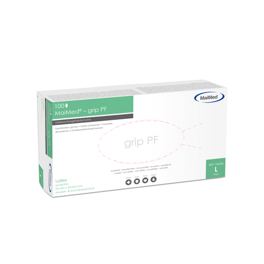 MaiMed-grip PF, luvas de exame de látex não estéreis e sem pó
