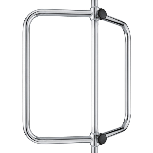 Eine Einweg-Drehsperre aus Metall mit einer vertikalen Stange und einem quadratischen Dreharm, die häufig mit dem Novocal Infusionspumpenhalter für Pumpen von Novocal ausgestattet ist, um Infusionspumpen in öffentlichen oder gewerblichen Bereichen sicher zu befestigen.