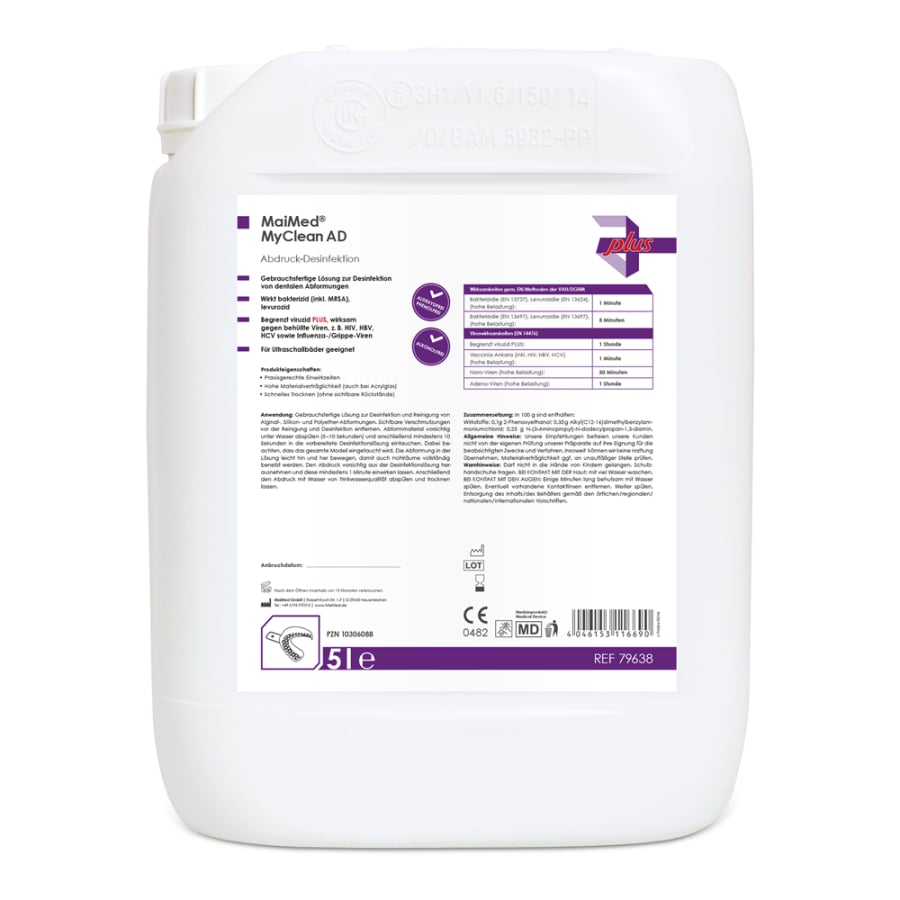 MaiMed MyClean AD, desinfecção e limpeza de impressão 5l/lata, 1 peça | Vasilha (5 l)