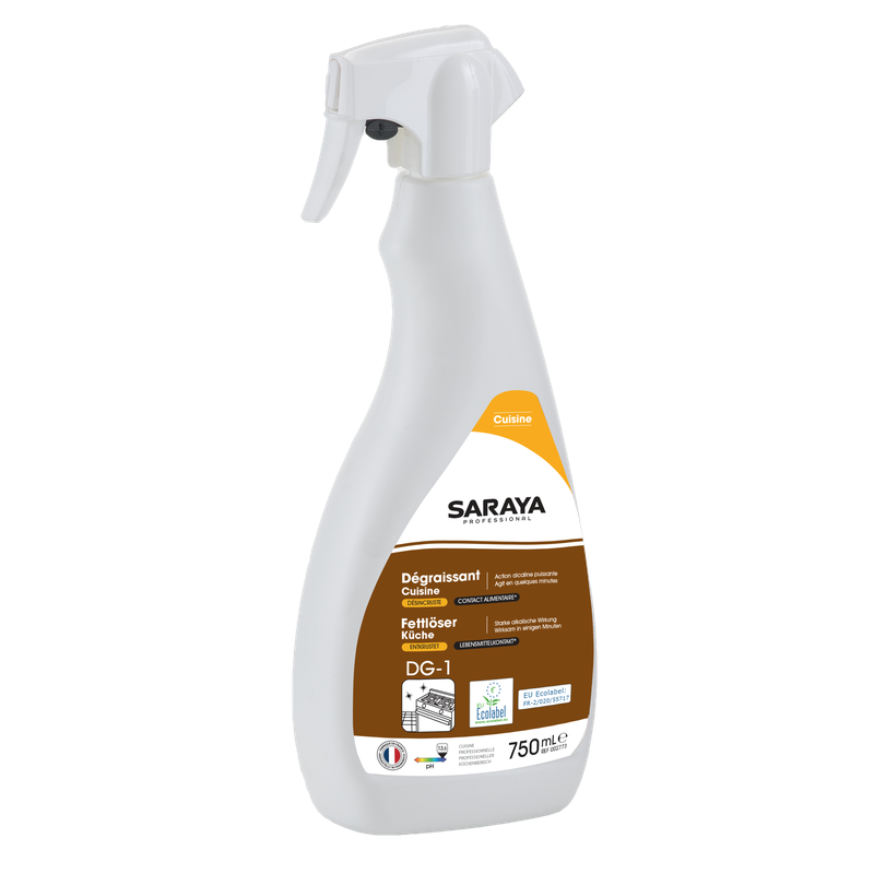 Limpador / desengordurante de cozinha Saraya Ecolabel | Frasco pulverizador (750 ml)