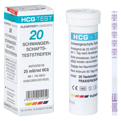 Teste de teste claro HCG tiras de teste de gravidez - 20 peças | Pacote (20 testes)