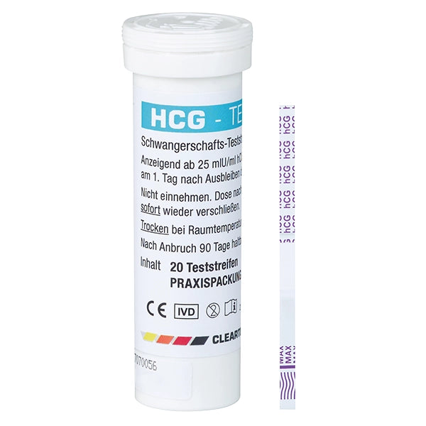 Teste de teste claro HCG tiras de teste de gravidez - 20 peças | Pacote (20 testes)