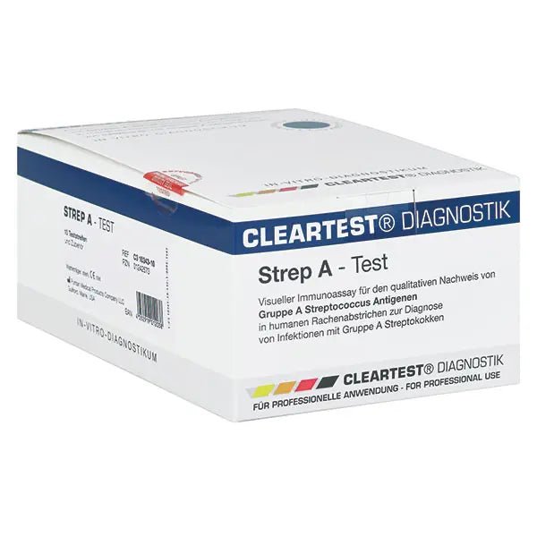 Strep mais claro - um teste de cassete - 10 tiras de teste | Pacote (10 testes)