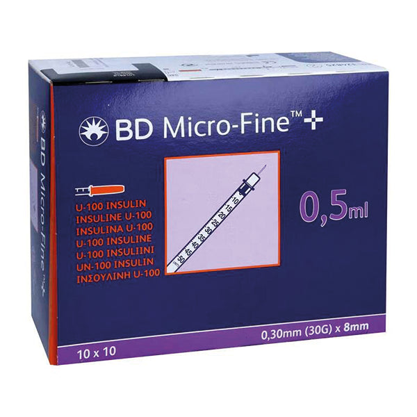 Seringa de insulina Micro-Fine Plus | Pacote (100 peças)