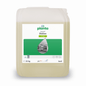 Um recipiente de 25 litros de plástico transparente com Vamat® Geschirr P948 da BUZIL-WERK, um detergente ecológico, alcalino, para máquinas industriais, com um rótulo verde/branco e uma foto de louça na frente.