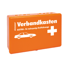 Caixa de primeiros socorros «Austria» laranja para veículos de várias faixas