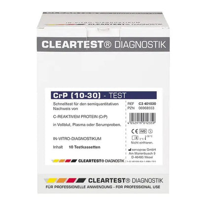 Cleartest CrP (10/30) Corte: 10mg/l Referência: 30mg/l Embalagem: 10 testes | Pacote (10 testes)