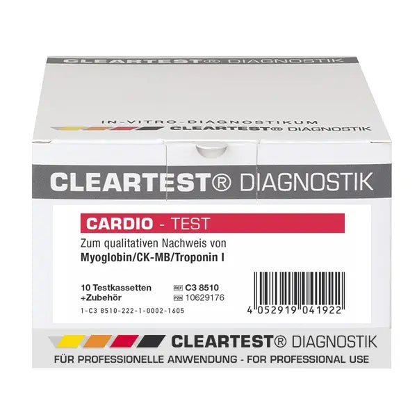 Pacote Cleartest Cardio Myglobin/CK-MB/Trop I: 10 testes | Pacote (10 testes)