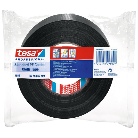 Fita de reparação tesa Professional 4688 PE, preta, 50 m x 50 mm