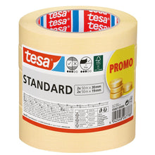 Fita de pintor tesa Standard, 50 m x 19 mm + 50 m x 30 mm