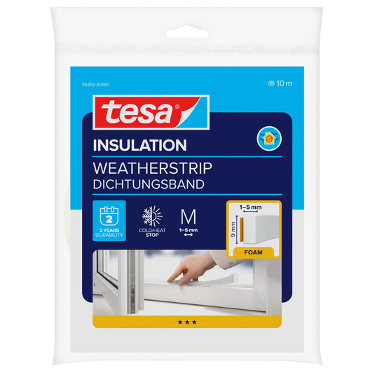 Fita de vedação tesa INSULATION, branca, 10 m x 9 mm