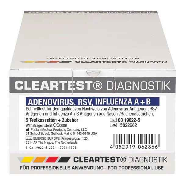 Cleartest Adenovírus, RSV, Influenza A+B