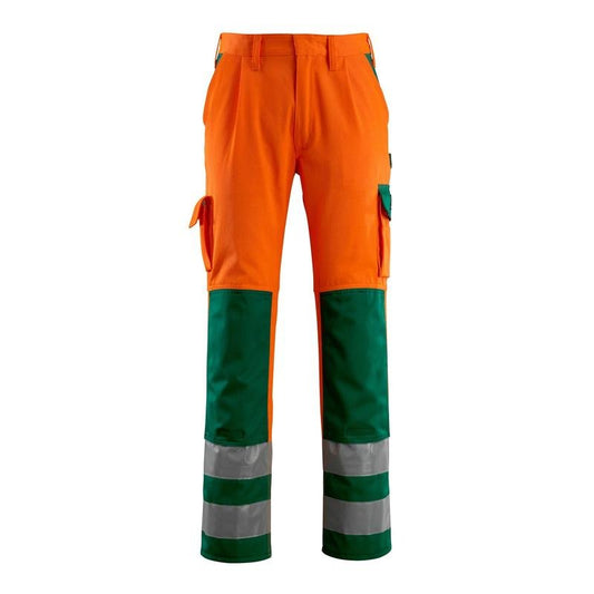 Calça MASCOT® Olinda, alta visibilidade laranja/verde