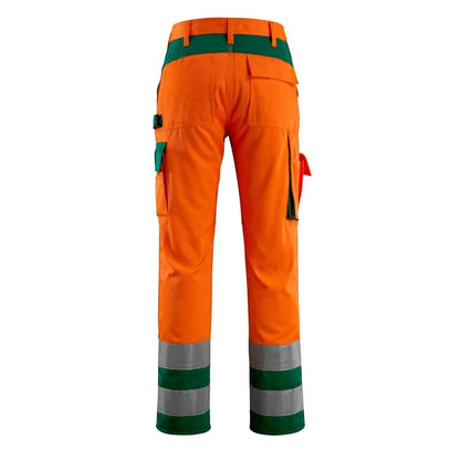 Calça MASCOT® Olinda, alta visibilidade laranja/verde