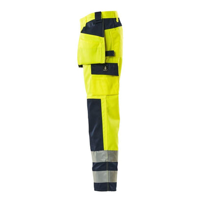 Calças artesão MASCOT® Almas, alta visibilidade amarelo/marinho