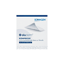 Compressa aluderm® 10 x 10 cm, embalagem com 10 unidades