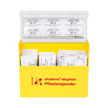 Dispensador de pensos amarelo aluderm®-aluplast, cheio
