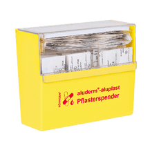Dispensador de pensos amarelo aluderm®-aluplast, cheio