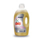 Uma garrafa de 5L de Omo Pro Formula Sem Perfume, detergente sem perfume da Diversey Deutschland GmbH & Co. OHG, ideal para tecidos coloridos e pele sensível, com alça e fundo branco etiquetado.