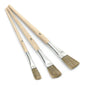 Três pincéis de esmalte profissional Nölle Profi Brush (10-14 mm, tamanhos 0, 2, 3) com cabo de madeira e cerdas naturais da Nölle Profi Brush Bürsten- & Pinseltechnik e.K. estão dispostos por tamanhos sobre um fundo branco.