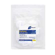 Cotonetes de gaze BeeSana®, RöKo, estéreis, 25 x 26 cm, formato redondo, 10 peças | Pacote (300 peças)