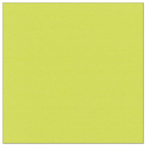 Um guardanapo quadrado de 40x40 cm PAPSTAR "ROYAL Collection" em verde-amarelo claro sólido com uma textura discreta, perfeito para decoração de mesa. A imagem mostra o produto com uma borda fina branca. Marca: PAPSTAR GmbH.