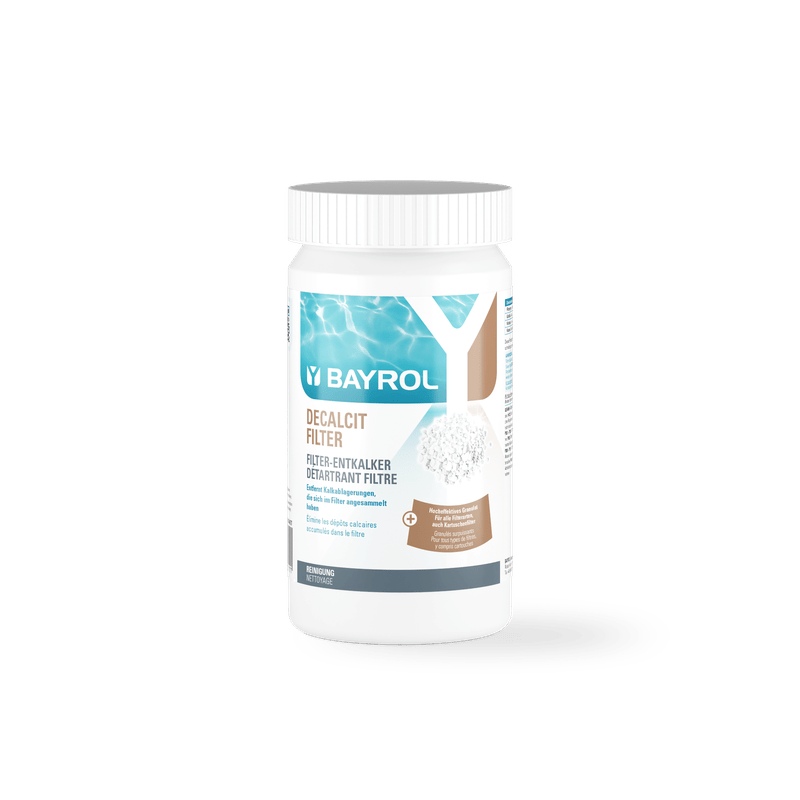 BAYROL Decalcit Filter 1 kg Granulado altamente eficaz para descalcificação rápida | Lata (1 kg) 