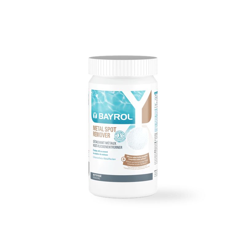BAYROL Removedor de Manchas de Metal 0,8KG Remove eficazmente manchas de ferrugem & resíduos metálicos | Frasco (800 g) 