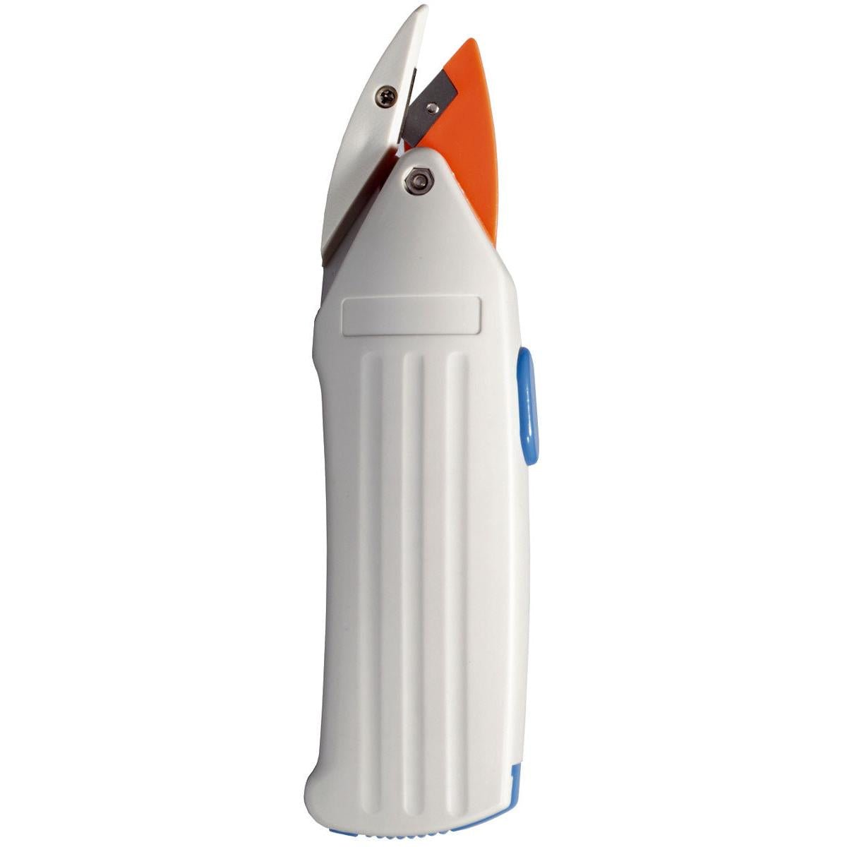 O cortador de rolos elétrico com baterias da Duni GmbH corta com precisão um rolo e é perfeito para rolos de papel ou tarefas gerais de corte. O dispositivo funciona com baterias e é fácil de manusear.