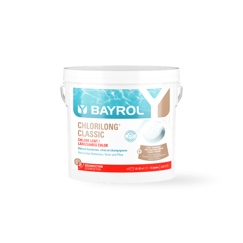 BAYROL Chlorilong® CLASSIC pastilhas de cloro de dissolução lenta para piscinas