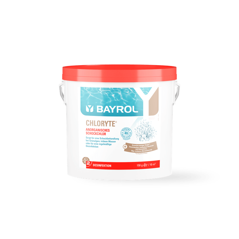Grânulos de cloro inorgânico BAYROL Chloryte® com 70% de teor de cloro ativo