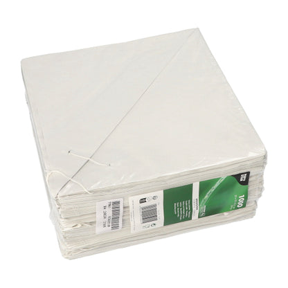 Uma pilha de 1000 sacos de celulose em forma de cone PAPSTAR (enfiados) da PAPSTAR GmbH, agrupados em plástico com uma etiqueta lateral verde e branca com detalhes do produto.