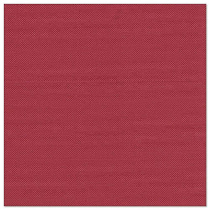 Um guardanapo quadrado e de cor sólida bordô com uma estrutura fina e discreta, sem padrões ou logotipos visíveis. Ideal para a coleção ROYAL da PAPSTAR GmbH. Produto: PAPSTAR 50 guardanapos "ROYAL Collection" 1/4-Dobra 40x40 cm bordô.