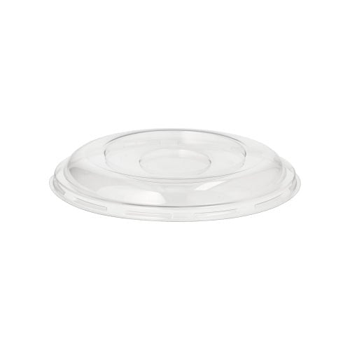 A tampa Starpak 50 Dom, R-PET redonda Ø 15,5 cm · 2,5 cm transparente, é uma tampa redonda e transparente feita de PET reciclado - ideal para embalagens sustentáveis e compatível com recipientes correspondentes. O pacote contém 50 unidades em película retrátil.