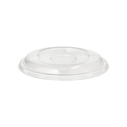 A tampa Starpak 50 Dom, R-PET redonda Ø 15,5 cm · 2,5 cm transparente, é uma tampa redonda e transparente feita de PET reciclado - ideal para embalagens sustentáveis e compatível com recipientes correspondentes. O pacote contém 50 unidades em película retrátil.