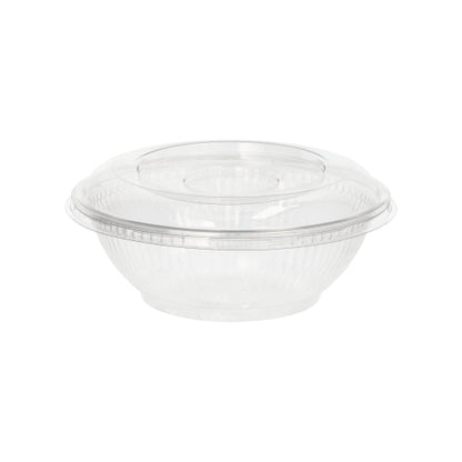 A tampa Starpak 50 Dom, R-PET redonda Ø 15,5 cm · 2,5 cm transparente | Película retrátil (50 unidades) é uma tampa redonda e transparente feita de PET reciclado - uma solução de embalagem ecológica e sustentável.