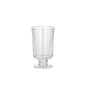 Em um fundo branco simples, está representado um conjunto de 10 copos Starpak transparentes de uma peça para vinho branco (0,1 l, Ø 5,1 cm, 8,5 cm de altura); são feitos de PS de alta qualidade e ideais para servir vinho branco.