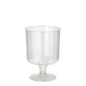 Um conjunto de 10 copos de haste transparentes e de peça única Starpak para vinho tinto (PS, 0,2 l, Ø 7,2 cm, 10 cm de altura) está em pé diante de um fundo branco simples. É entregue em película retrátil.