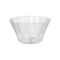 A taça de gelado e sobremesa Starpak de 400 ml em poliestireno transparente (Ø 12 cm, H 7 cm) do pacote de 20 impressiona com a sua borda ligeiramente alargada e aparência facetada - perfeita para sobremesas, apresentada sobre um fundo branco.