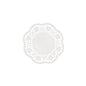 O PAPSTAR conjunto de base para pratos e chávenas redondo (Ø 10 cm, branco, 1000 unidades) da PAPSTAR GmbH com borda ondulada e recorte de renda é ideal para uma decoração de mesa elegante, aqui sobre um fundo branco.