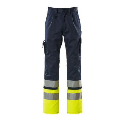 Calças MASCOT® Patos, azul marinho/amarelo de alta visibilidade