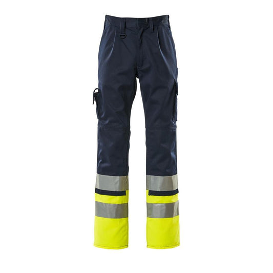 Calças MASCOT® Patos, azul marinho/amarelo de alta visibilidade