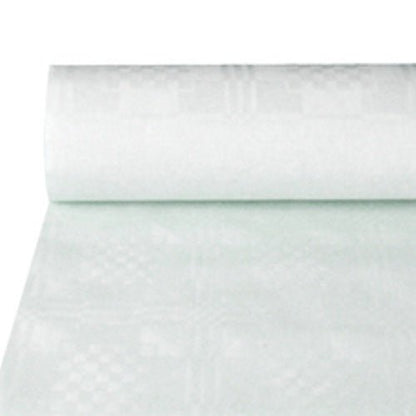 A toalha de papel com relevo adamascado PAPSTAR (50 m x 1 m, PAPSTAR GmbH) parece lisa e ligeiramente transparente – ideal para ocasiões festivas.