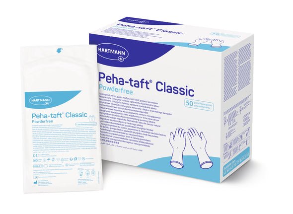 Hartmann peha-tfift® látex thout op luvas